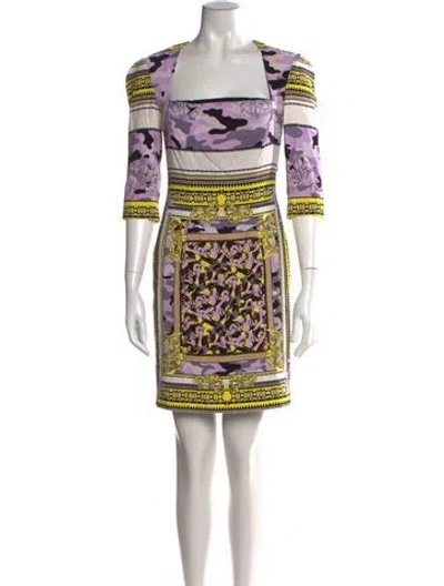 Pre-owned Versace Camouflage Print Mini Dress In Multi
