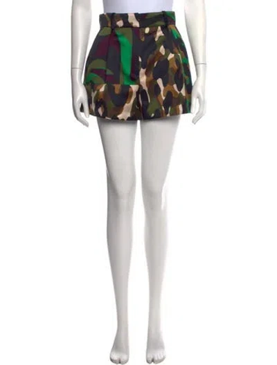 Pre-owned Versace Camouflage Print Mini Shorts In Multi