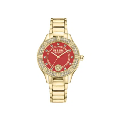 Pre-owned Versace Canton Road Crystal Bracelet Watch 'gold' | Women's Size Onesize