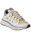 Versace White Leather Sneakers In Multi