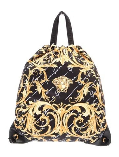 Pre-owned Versace Canvas Backpack In Multi