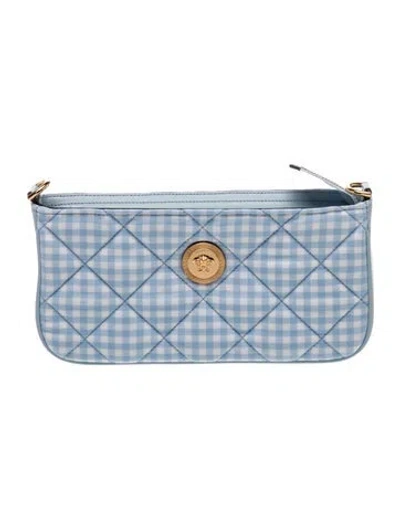 Pre-owned Versace Canvas Clutch In Blue
