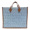 Versace Canvas Denim Tote Bag In Blue