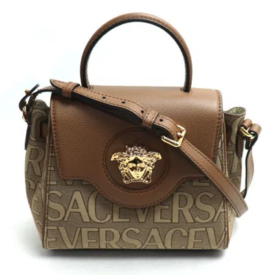 Pre-owned Versace Canvas Leather Shoulder Bag ()