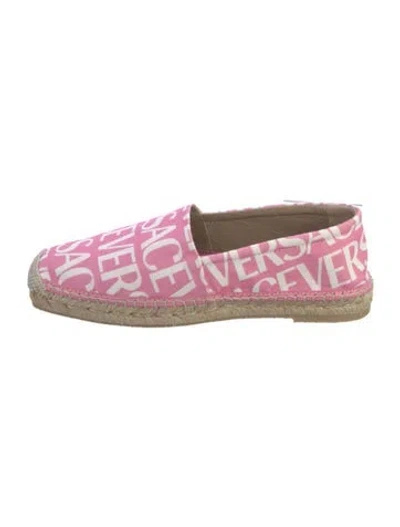Pre-owned Versace Canvas Printed Espadrilles In Pink