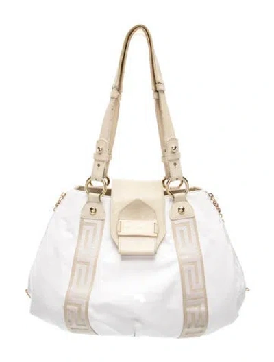 Pre-owned Versace Canvas Shoulder Bag In Gold
