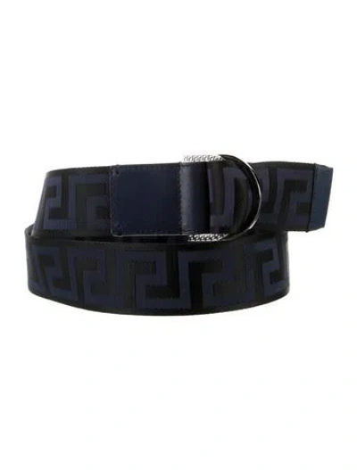 Pre-owned Versace Canvas Waist Belt In Black