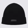 Versace Logo-patch Wool Beanie In Black