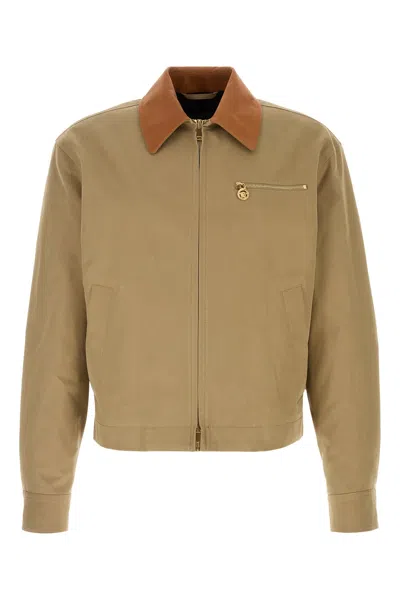 VERSACE GIUBBINO IN COTONE CAPPUCCINO UOMO