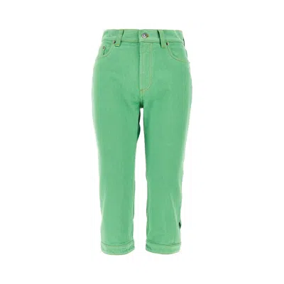 Versace Capri Jeans With Medusa Logo In Green