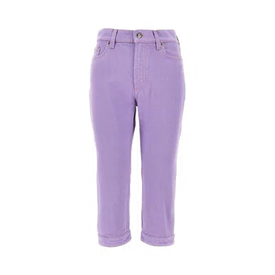 Versace Capri Jeans With Medusa Logo In Purple