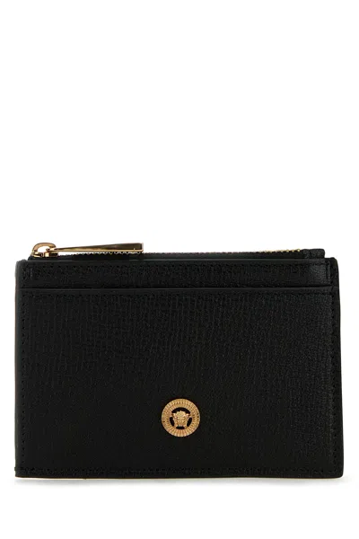 Versace Card Case Whit Zip Goat Leather-tu Nd  Male