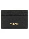Versace Tag Logo Card Holder In Black