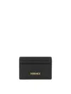 Versace Tag Logo Card Holder In Black