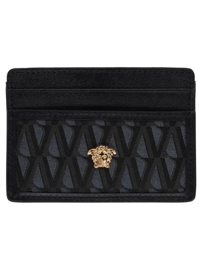 Versace Card Holder "the Jellyfish" In Black