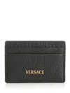Versace Tag Logo Card Holder In Black