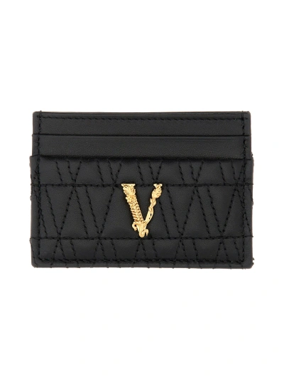 Versace Card Holder Virtus In Black