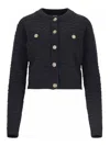 Versace Black Cardigan With Jewel Buttons In Black