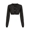Versace Embroidered Stretch Viscose Blend Cardigan In Black