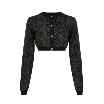 VERSACE CARDIGAN COURT À MOTIF