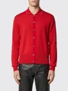 Versace Silk Blend Cardigan Collared Design In Red