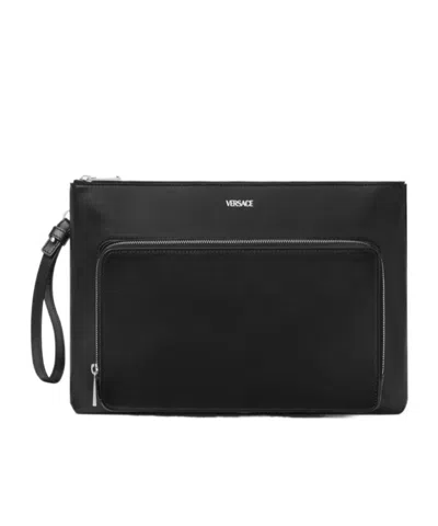 Versace Cargo Large Clutch In Black