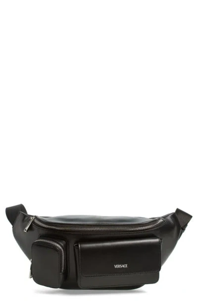 Versace Cargo Leather Belt Bag In Orange