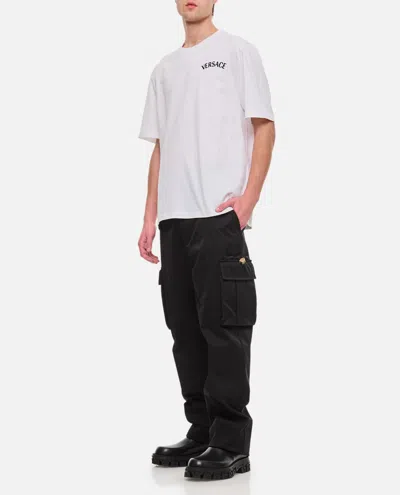 Versace Cargo Pant Cotton Drill Fabric In Black