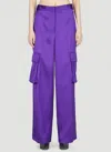 Versace Duchesse Viscose Informal Wide-leg Cargo Pant In Purple