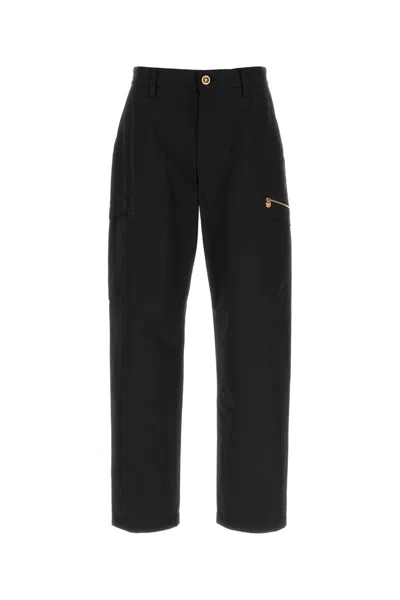Versace Informal Pant Lightweight Gabardine Fabric In Black