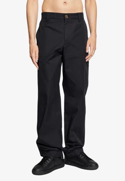 Versace Cargo Straight-leg Pants In Blue
