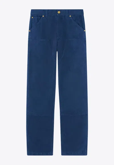 Versace Carpenter Straight-leg Pants In Blue