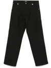 Versace Carpenter Logo-patch Straight-leg Trousers In Black