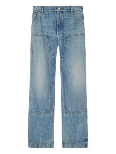 Versace Carpenter Utility-pocket Jeans In Blue