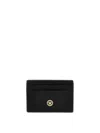 Versace Black Leather Medusa Biggie Card Holder In Black