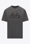 Versace Cartouche T-shirt In Gray