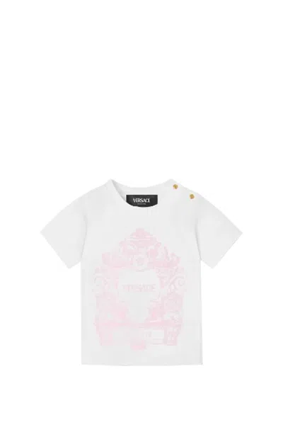 Versace Kids'  Cartouche T-shirt In White