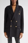 Versace Double-breasted Cachemire Blend Jacket In Black