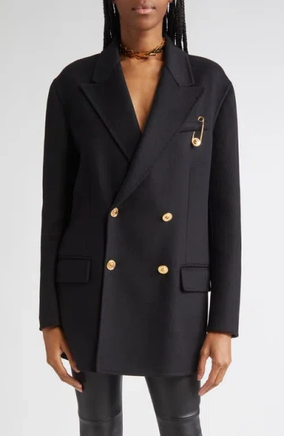 VERSACE VERSACE CASHMERE & VIRGIN WOOL PEACOAT