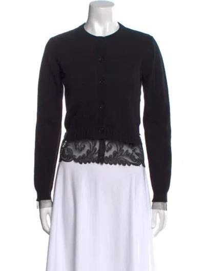 Pre-owned Versace Cashmere Crew Neck Sweatshirt In Black