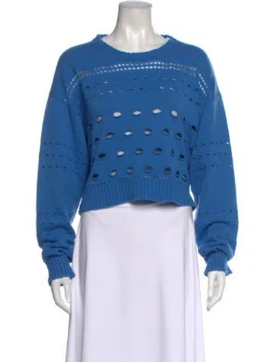 Pre-owned Versace Cashmere Printed Sweater In Blue