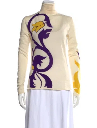 Pre-owned Versace Cashmere Printed Sweater In Neutral