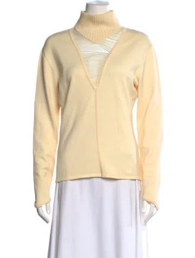 Pre-owned Versace Cashmere Turtleneck Sweater In Neutrals