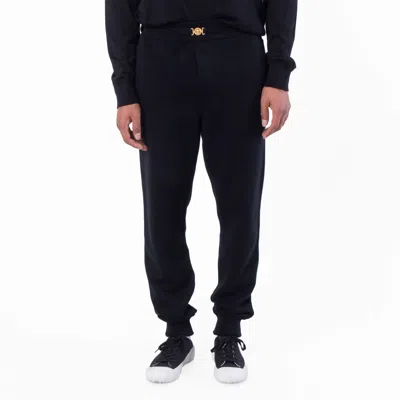 Versace Cashmere-blend Knit Sweatpants In Black