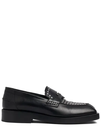 Versace Casual Elegant Loafers In Black Leather