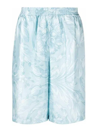 Versace Casual Trousers In Light Blue
