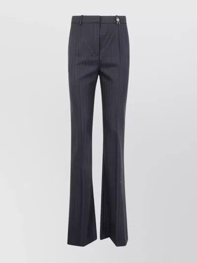 Versace Casual Trousers With Pinstripes And Pockets In Black