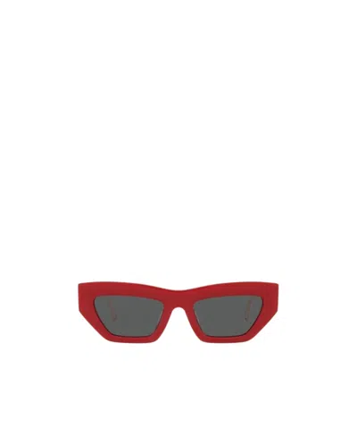 Versace Cat's Eye Frame Emblem Sunglasses In Red