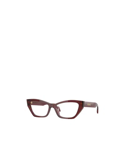 Versace Signature Cat-eye Glasses In Burgundy