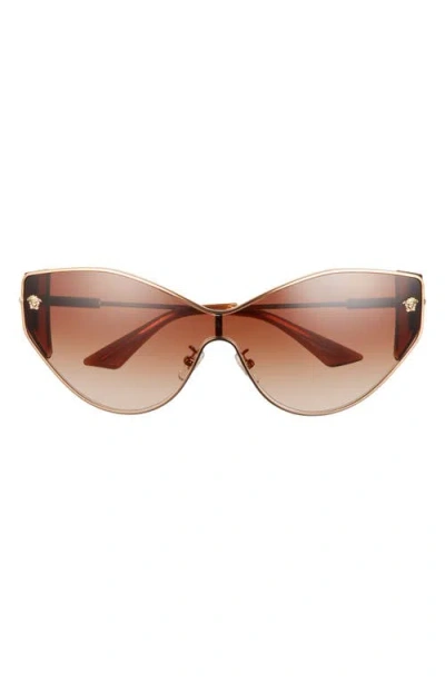 Versace Cat Eye Sunglasses In Gold/brown Gradient